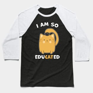 Orange Cat Graduation Gift Cat Lover Baseball T-Shirt